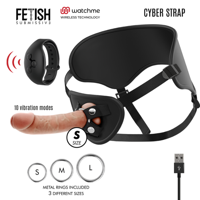 Cyber Strap Harness with Dildo & WatchMe Remote