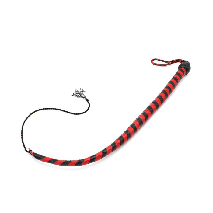 Kiotos Leather Whip Black & Red 60 cm