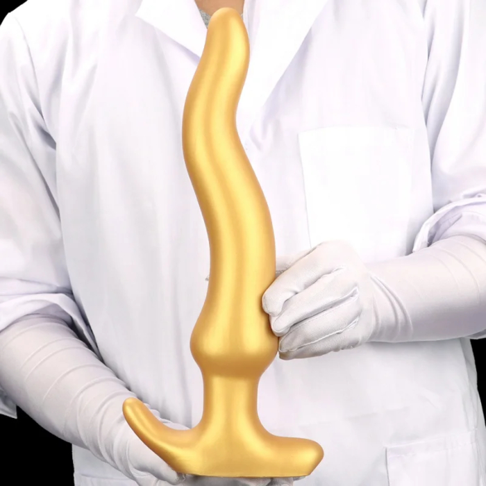 Liquid Gold Silicone Soft Extra Long Deep AnalPlug 
