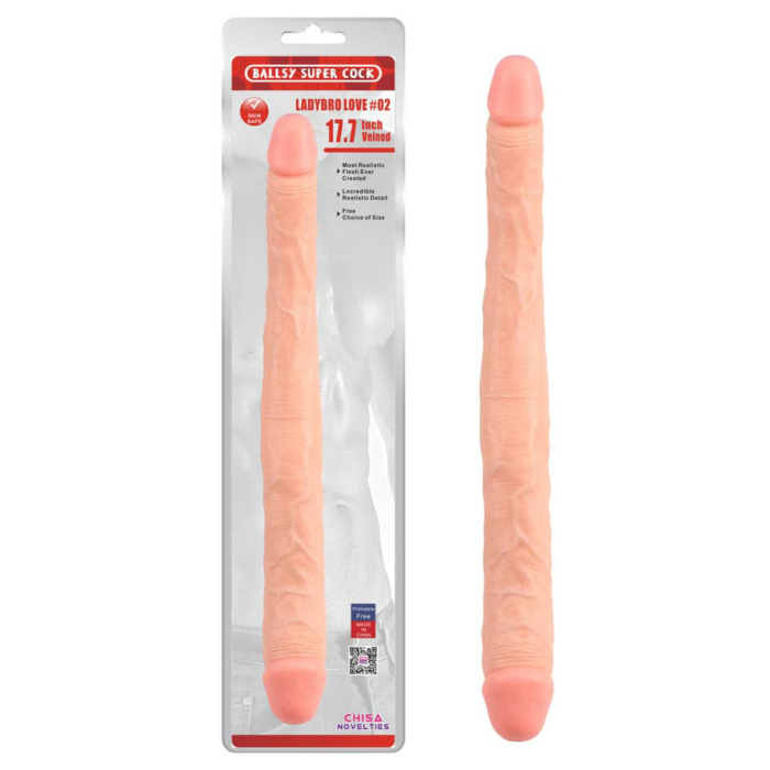 Διπλό Ομοίωμα Πέους Ballsy Super Cock Ladybro Love 45 cm - Chisa