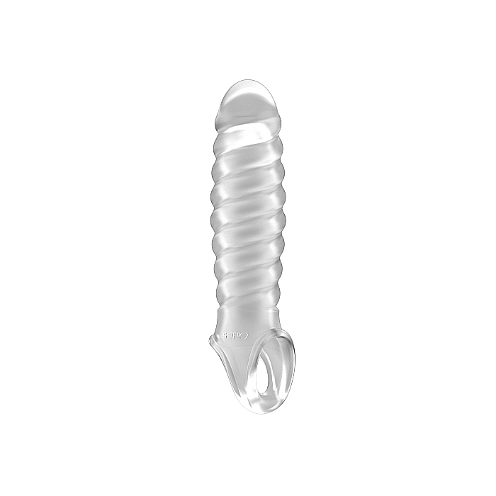 Προέκταση Πέους Sono Stretchy Penis Extension με Ραβδώσεις (Ημιδιαφανής) - Shots Media