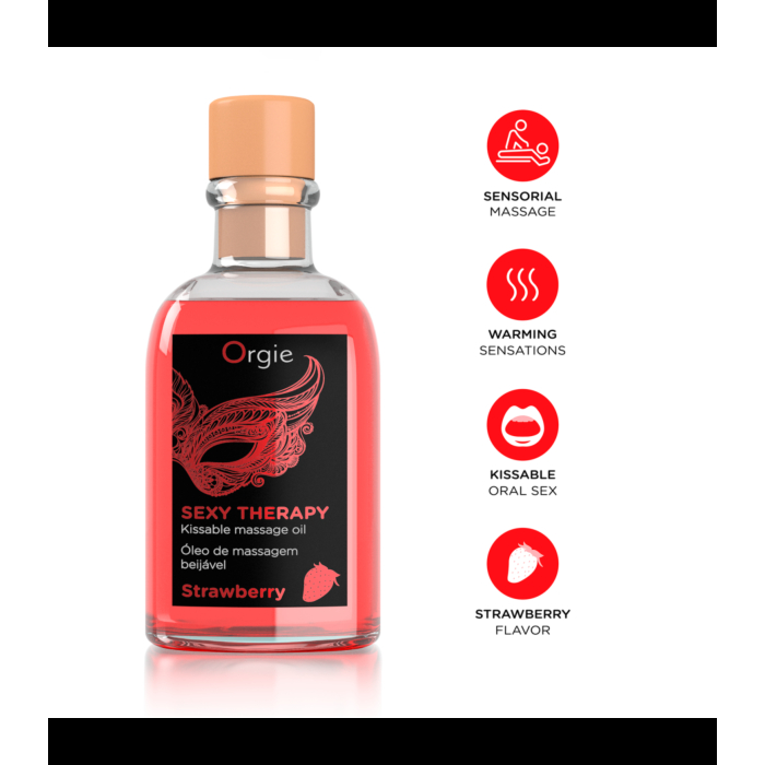 Orgie Sexy Therapy Lips Massage Set Strawberry 100ml