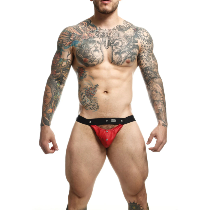 MOB Erotic Wear DNGEON Peakaboo Jock Red OS