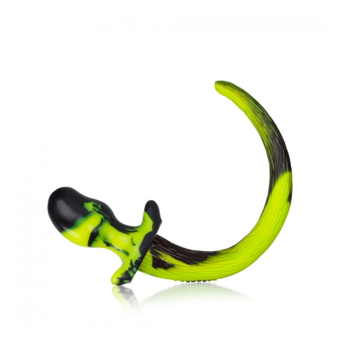 Ουρά Oxballs Beagle Puppy Tail Butt Plug Μαύρη/κίτρινη μεσαία.