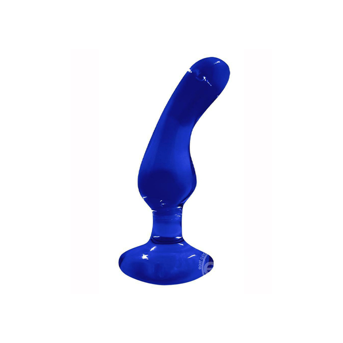 CRYSTAL ANGLED GLASS PLUG BLUE