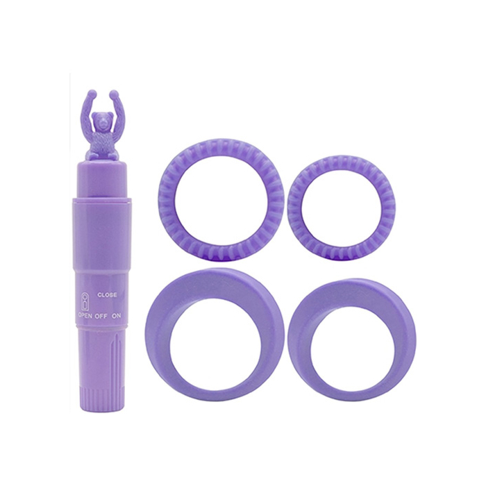 Δονητής με Δαχτυλίδια Πέους See You Couple Kit Cock Ring Set (Μωβ) - Dreamtoys