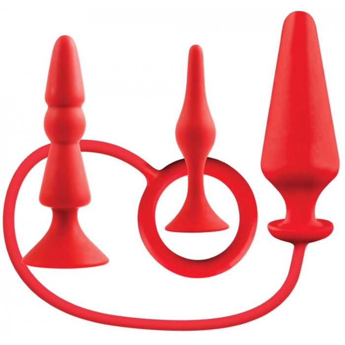 Πρωκτικό Σετ - BACK UP SILICONE ANAL KIT Red