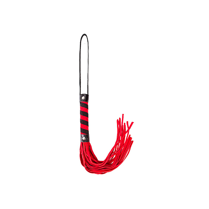 Μαστίγιο Twisted Handled Leather Whip Μαύρο/Κόκκινο- Angel Touch