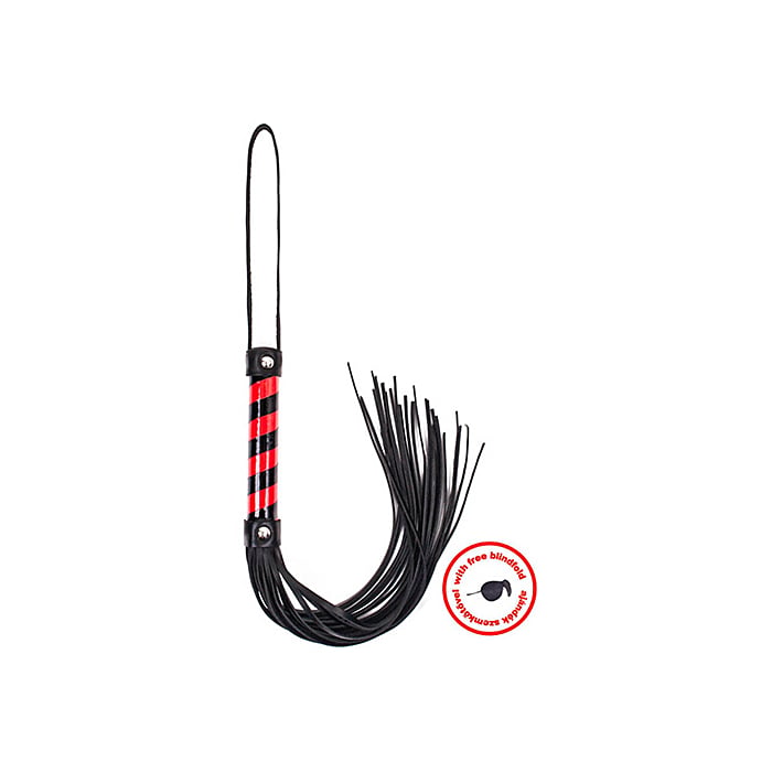 Whip black_red leather with blindfold