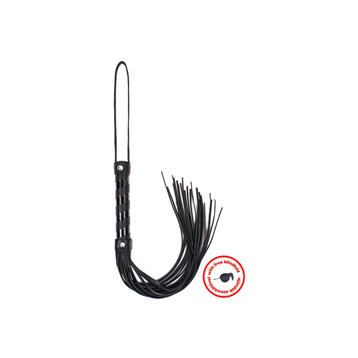 Whip black_black leather with blindfold
