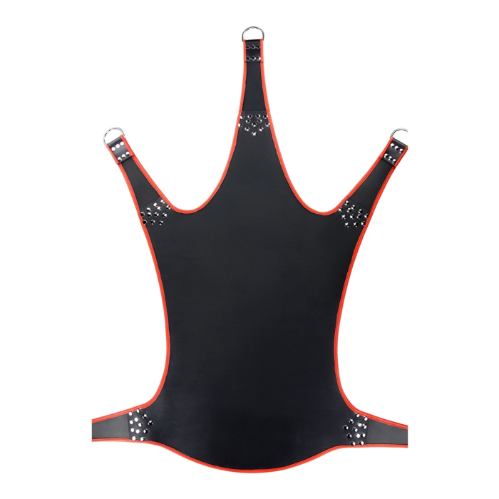 Leather sling with Red piping - 5 points - Black Red