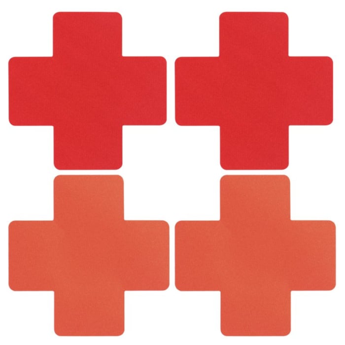 Cross Nipple Patches - Stickers Red