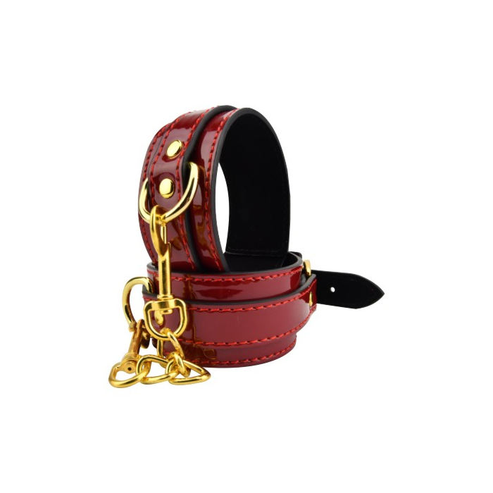 BOUND TO PLEASE RED ANKLE CUFFS