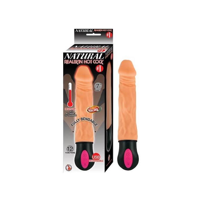 Realistic Warming and Vibrating Dildo 25 cm - Flesh Επαναφορτιζόμενος Δονητής Πολυτελείας