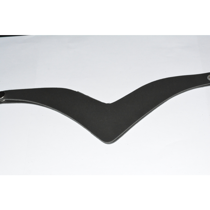 PATENT V NECK LEATHER CHOCKER - BLACK
