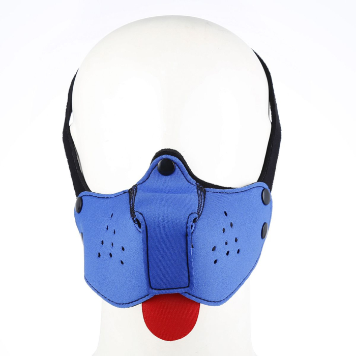 BDSM Μάσκα Σκυλάκι Neoprene με Φίμωτρο - Μπλε