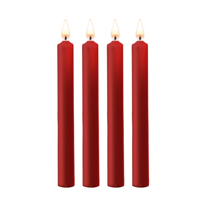 Teasing Wax Candles Large - Parafin - 4-pack - Red