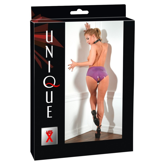 Purple Open Crotch Latex Panty