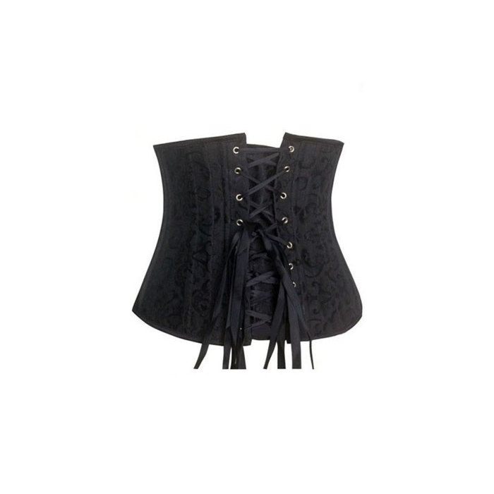 Black Underbust Corset with 24 Steel Bones