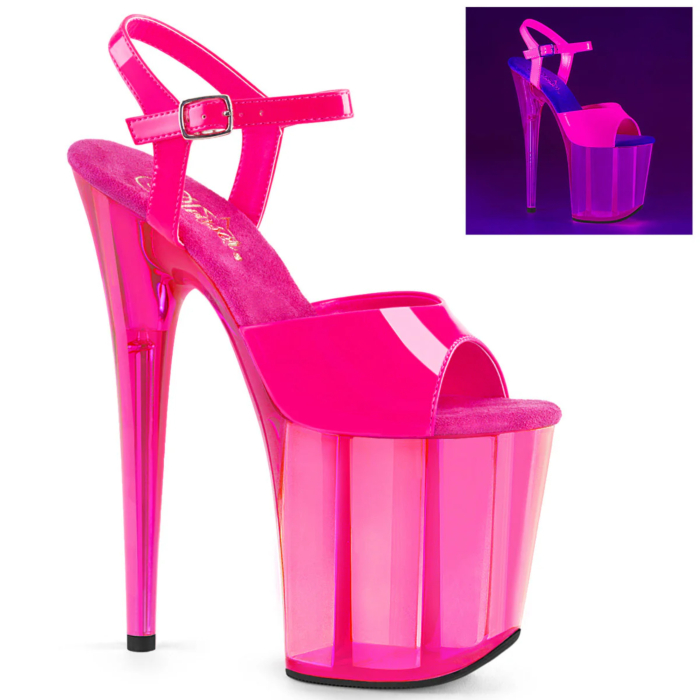 Pleaser Ankle Strap Sandal- Platform 20cm Flamingo-809UVT