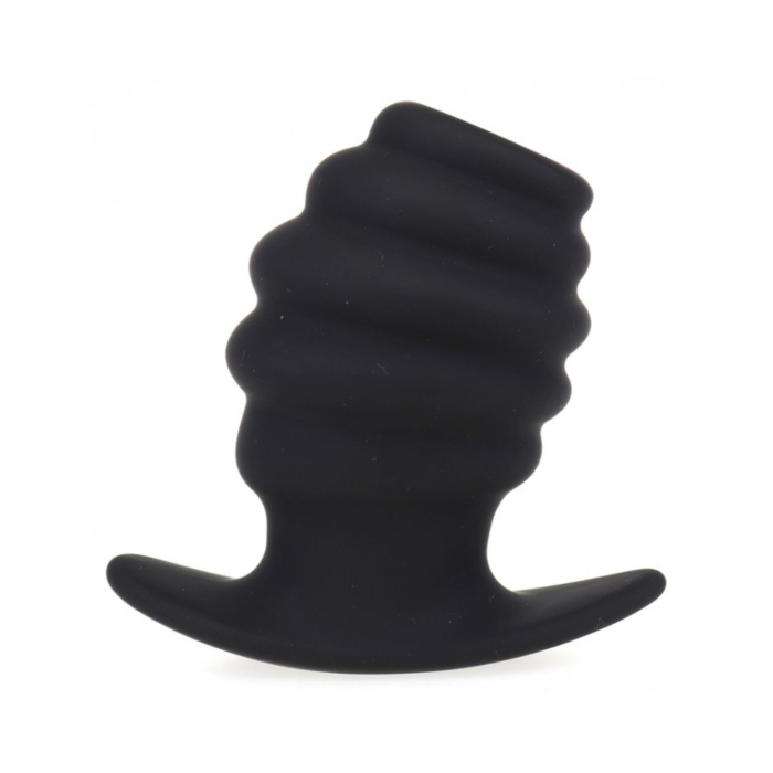 Ανοιχτή Πρωκτική Σφήνα Σιλικόνης Hollowing Out Tunnel Butt Plug 10 x 6 cm - Μαύρη