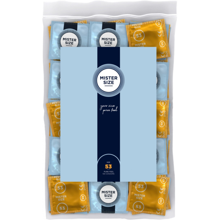 MISTER SIZE PURE FEEL EXTRA THIN CONDOMS 53MM 100PCS