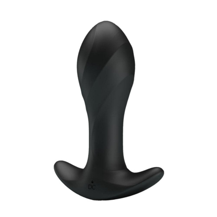 Επαναφορτιζόμενη Πρωκτική Σφήνα Massager με 12 Λειτουργίες Δόνησης (Μαύρη) - Pretty Love