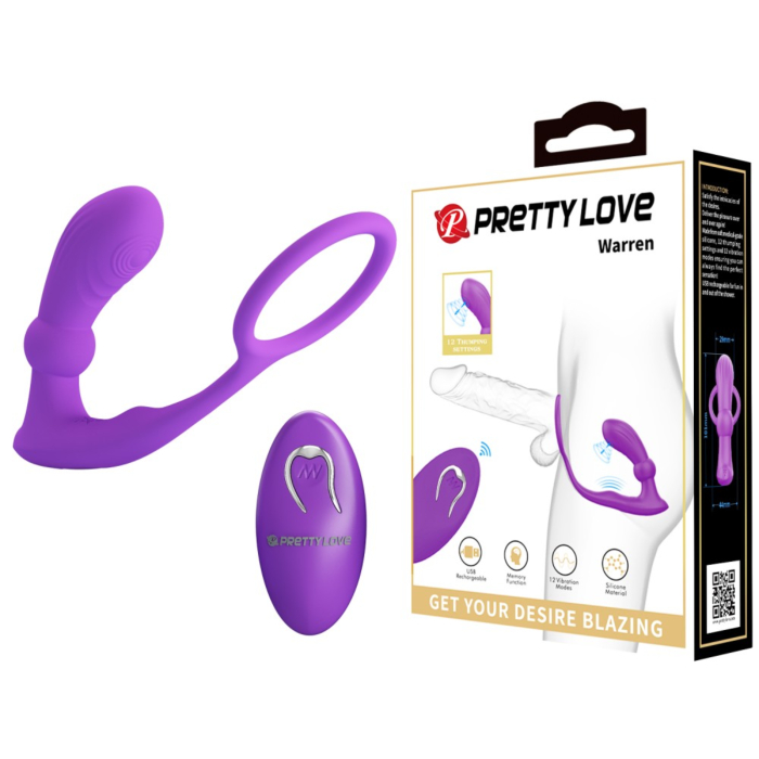 Pretty Love Warren Violet Anal Ring & Vibrator