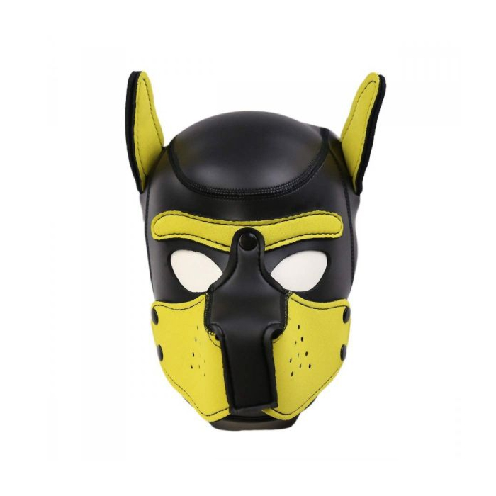 Κουκούλα Σκύλου Neoprene Puppy Hood for BDSM - Κίτρινη