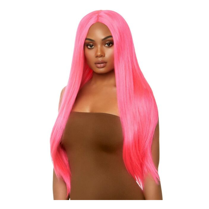 Leg Avenue Long straight center part wig - Pink