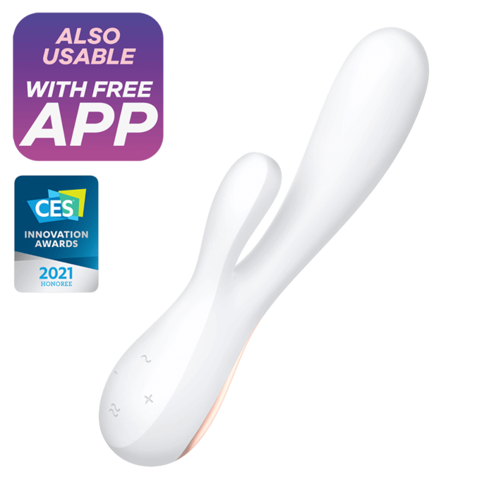 Satisfyer Mono Flex Rabbit App Control Vibrator (White) - Επαναφορτιζόμενος Δονητής Πολυτελείας