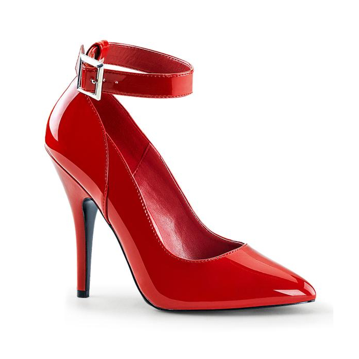 Pleaser stiletto heel high heels ankle strap pumps red SEDUCE-431