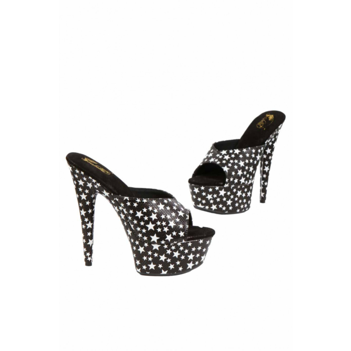 Open Noir platform, with Stars with 14cm heel