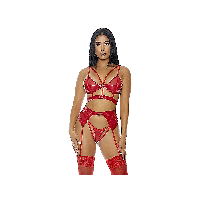 Forplay - Double Cuff Love Lingerie Set - Red