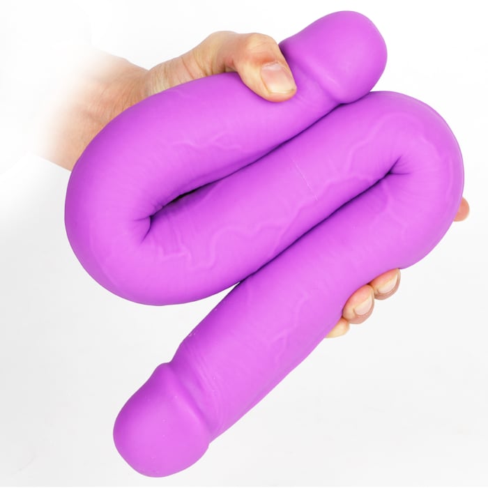 Silicone Double Ended Dildo Purple 39cm (S)