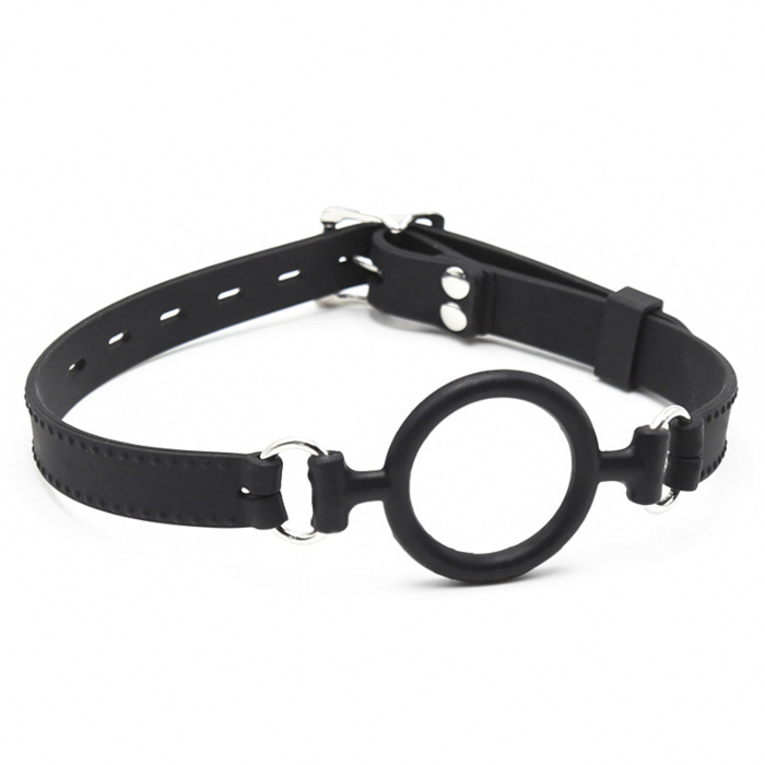 Silicone O Ring Open Mouth Gag Black