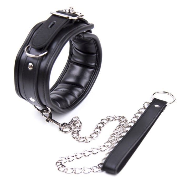 Thick D Ring Neck Collar Black