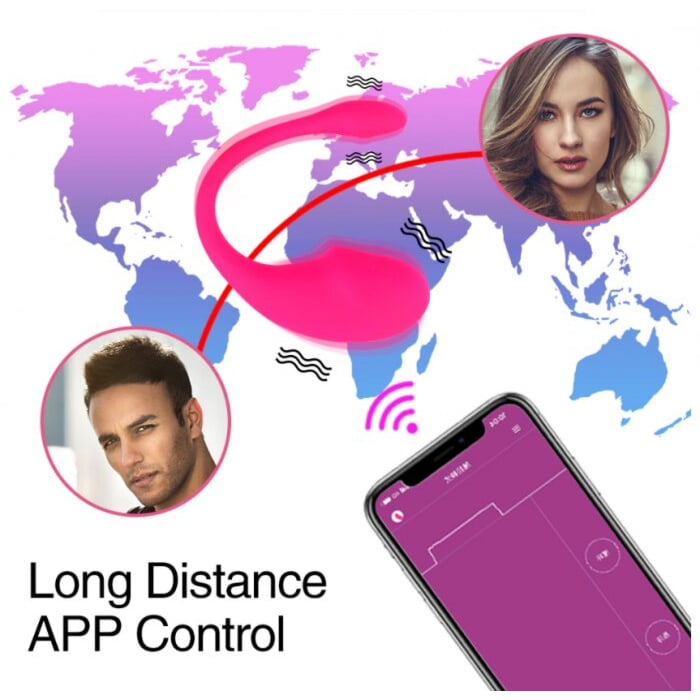 Vibrating long distance Remote love Egg Eva App Control Pink 22 cm