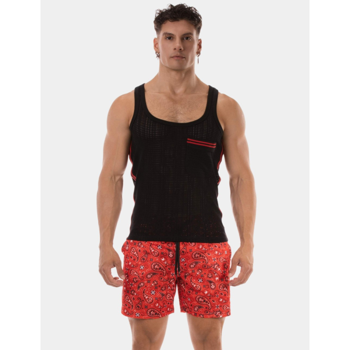 Barcode Berlin Tank Top Lilan Black - Red