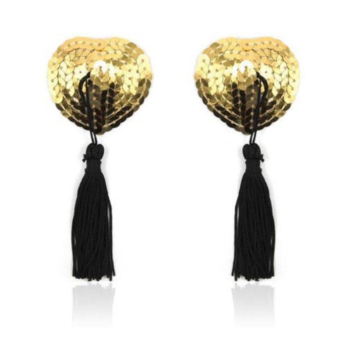 Heart shine nipples tassels (gold)