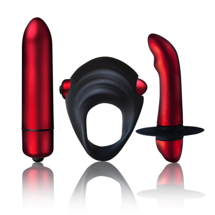 Σετ δονητών με δαχτιλίδι πέους Truly Yours Red Temptations Kit