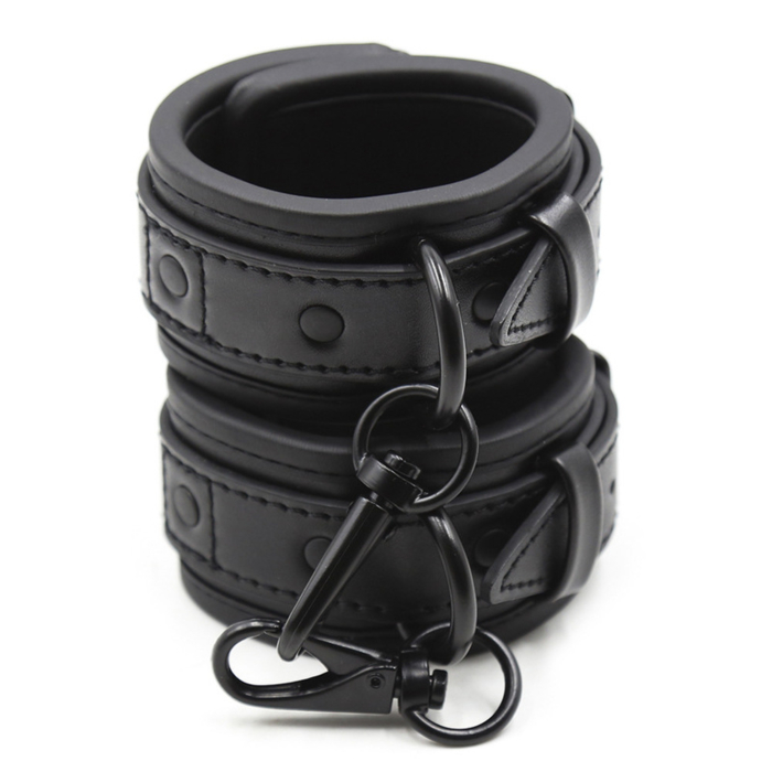 Vegan Leather Handcuffs Black