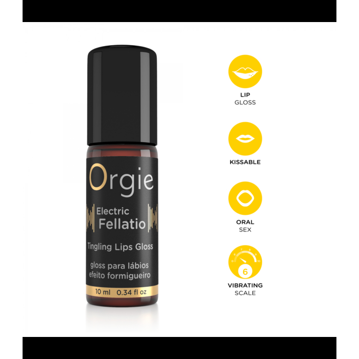 Στοματικό Τζελ Orgie Eletric Fellatio Lip Gloss 10ml for Sensual Pleasure