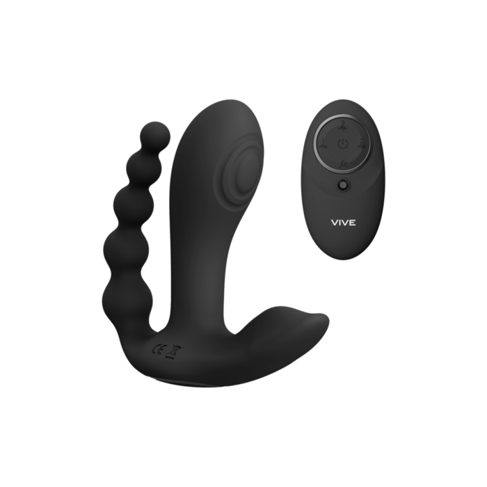 Kata - Pulse Wave & Vibrating Double Penetration Vibrator - Black *bulk