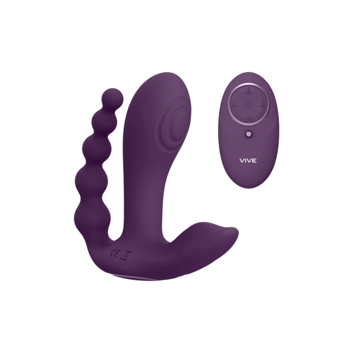 Kata - Pulse Wave & Vibrating Double Penetration Vibrator - Purple
