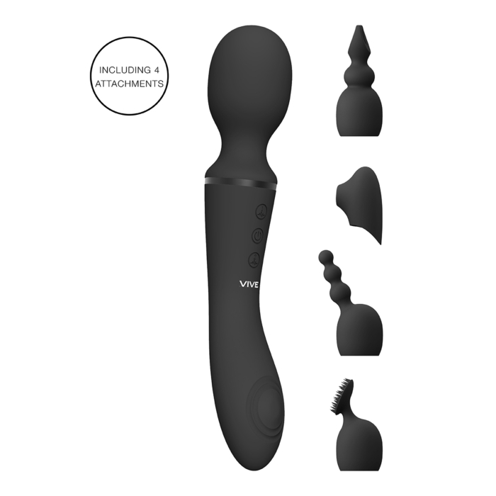 Nami - Pulse Wave and Vibrating Wand - Black