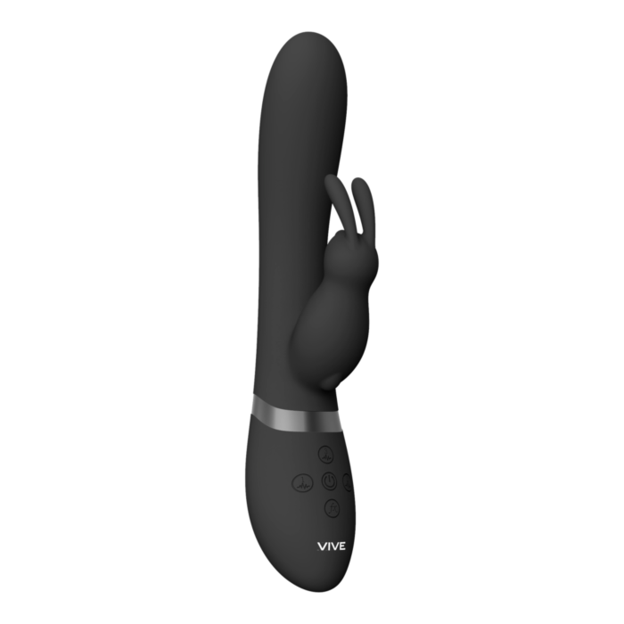 Taka - Inflatable and Vibrating Rabbit Vibrator - Black