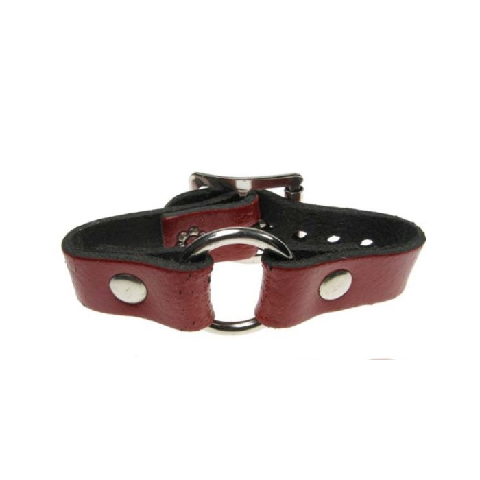 HANDMADE ROW SMALL RING JOIN LEATHER WRISTBAND - RED