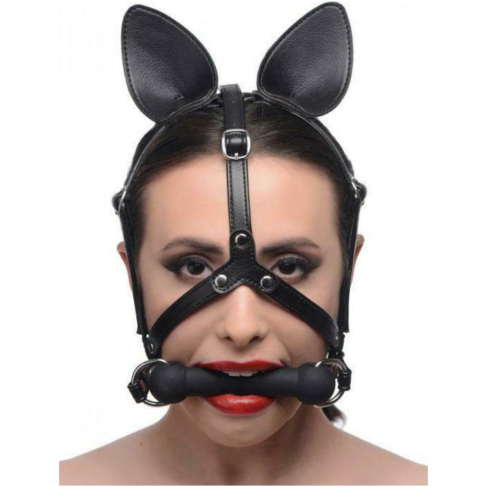 XR Master Dark Horse Pony Head Harness with Silicone Bit - Black
