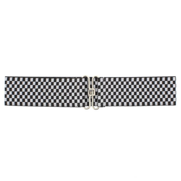 Black & White Checkered Belt with Clasp